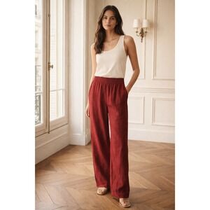 Forte Forte Italy Red Corduroy Pull-On Pants 1 4 elastic waist clean girl rusty
